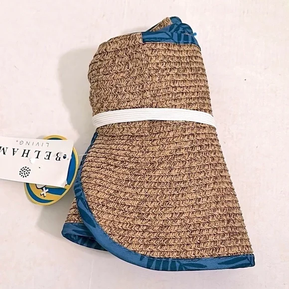 Belham living Stylish Brown Sun Hat with Blue Trim 50+ spf Velcro closure - Picture 11 of 11